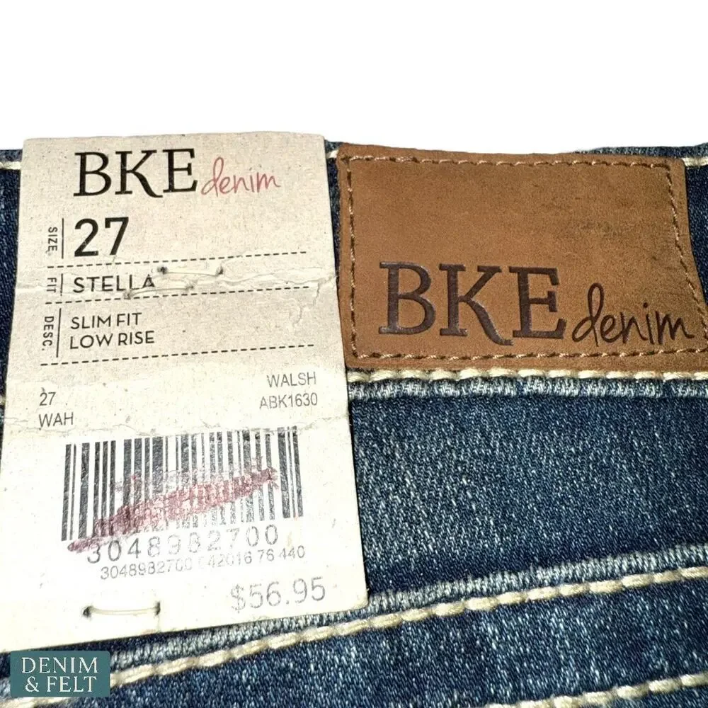 BKE‎ Stella Slim Fit Low Rise Denim Shorts Dark Wash Size 27 Casual Summer Jean